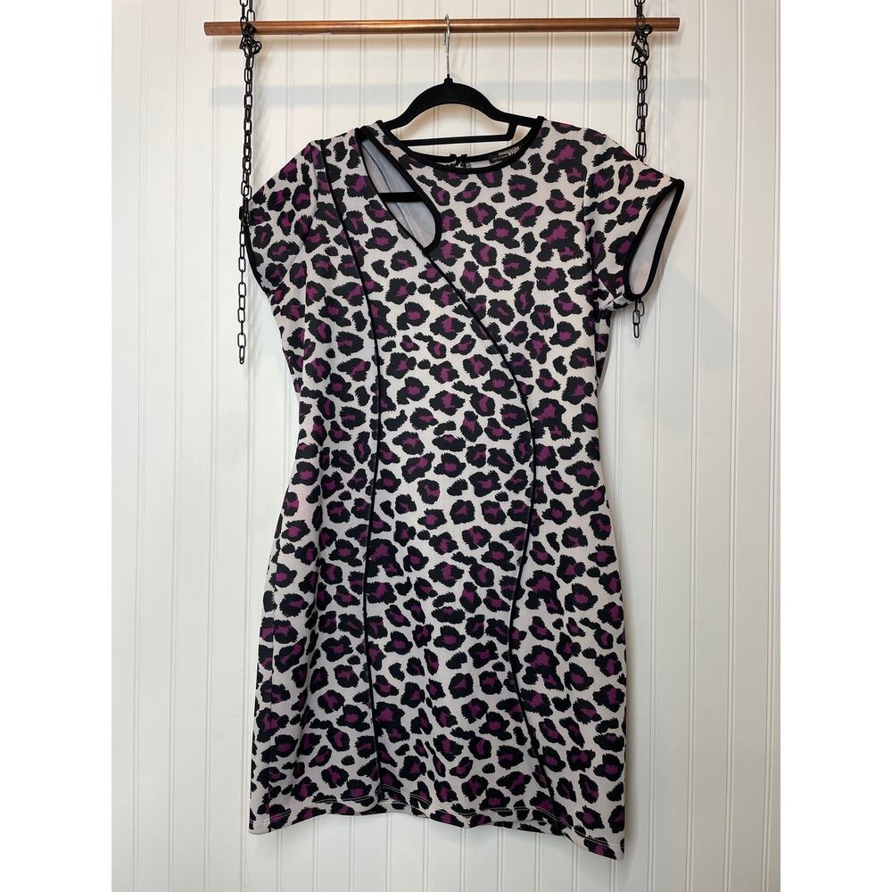 Fashion Star Macy's Women's Dress Cap-Sleeve Leopard-Print Day-To-Night Size 12
